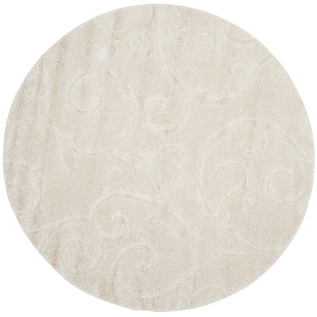Safavieh Shag Round Area RugCreme & Creme 5 x 5 ft. SG455-1111-5R